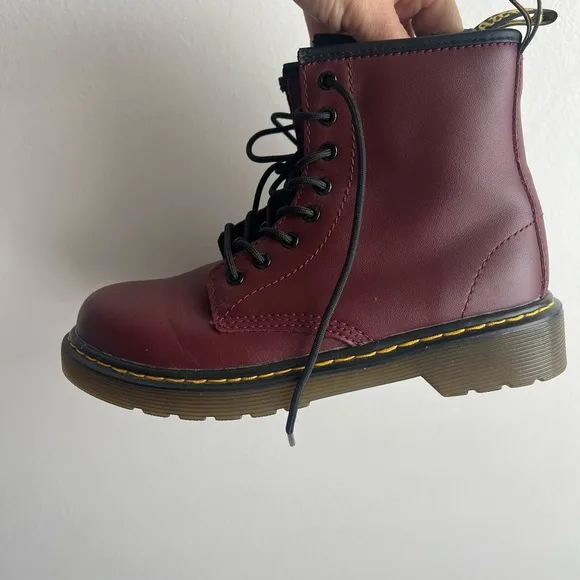 Dr. martens boots size little kids size 2 burgundy color