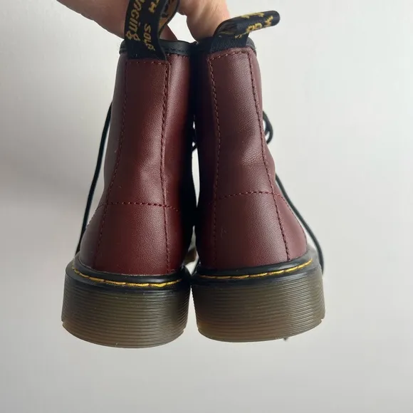 Dr. martens boots size little kids size 2 burgundy color