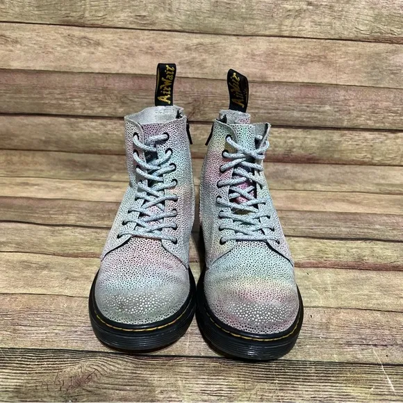 Dr. martens Grey Glitter Lace up Boots