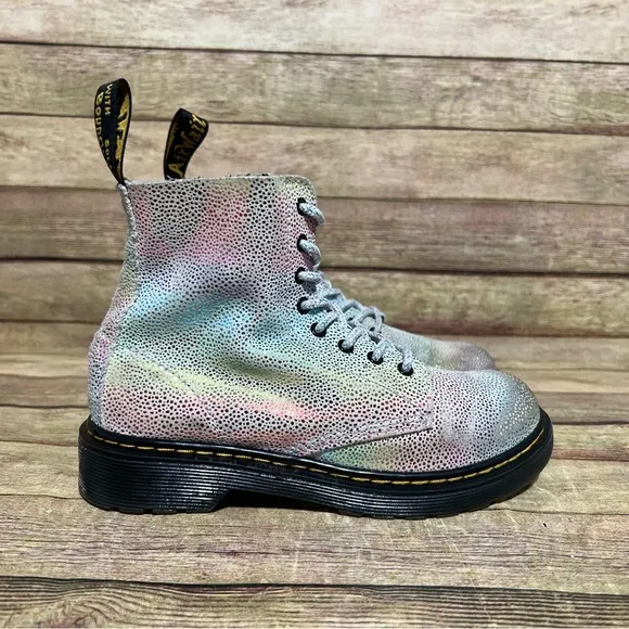 Dr. martens Grey Glitter Lace up Boots