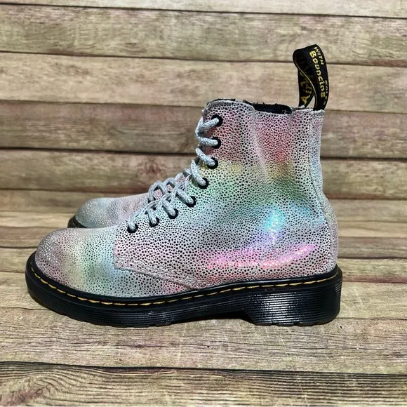 Dr. martens Grey Glitter Lace up Boots