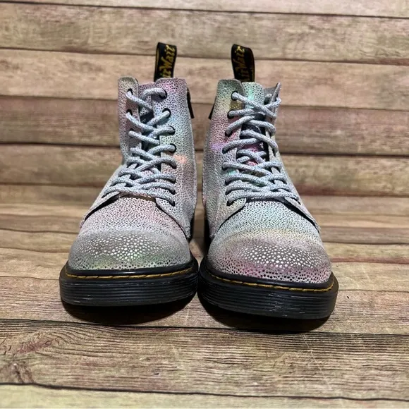 Dr. martens Grey Glitter Lace up Boots