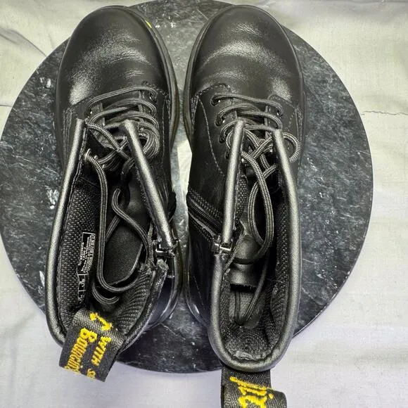 DR. MARTENS JUNIOR 1460 SOFTY T BLACK LEATHER LACE UP BOOTS SIZE 3 US