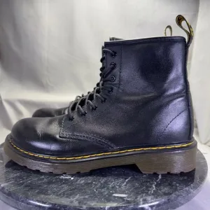 DR. MARTENS JUNIOR 1460 SOFTY T BLACK LEATHER LACE UP BOOTS SIZE 3 US