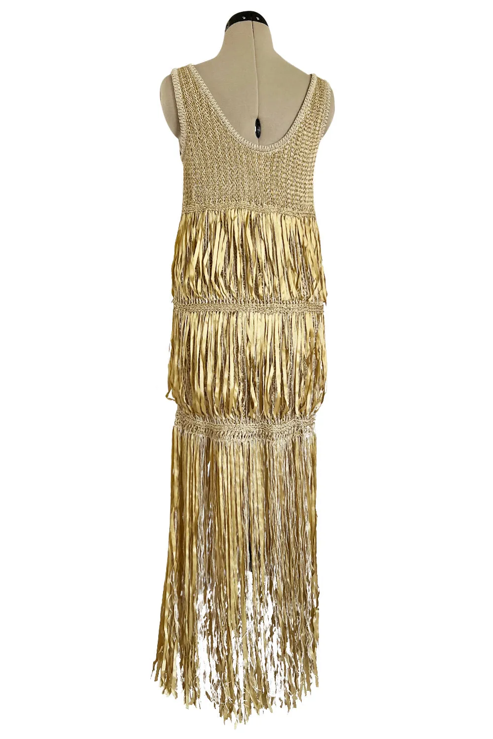 Dreamiest Cruise 2011 Chanel by Karl Lagerfeld Gold Ribbon & Metallic Gold Cord Knit Dress
