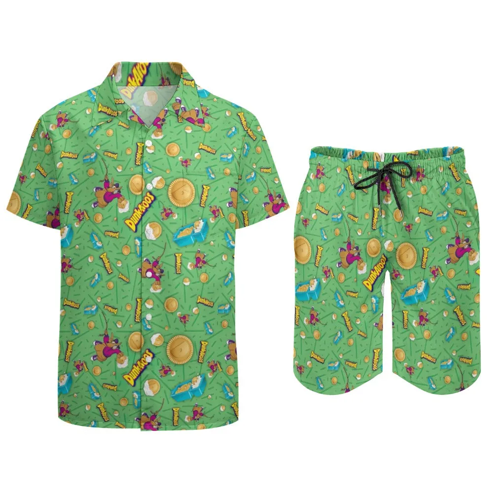 Dunkaroos Green Pattern Leisure Beach Suit