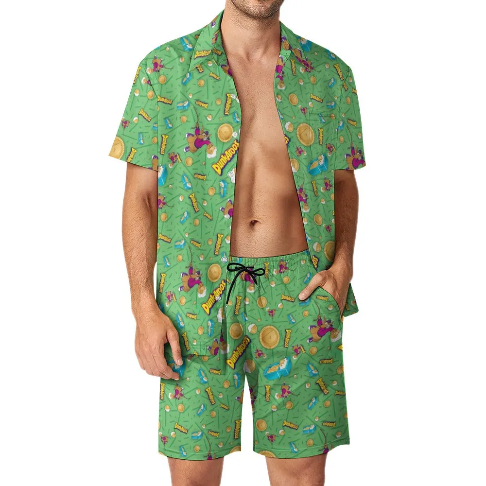 Dunkaroos Green Pattern Leisure Beach Suit