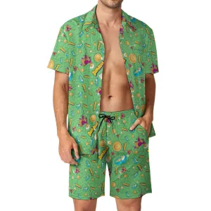 Dunkaroos Green Pattern Leisure Beach Suit