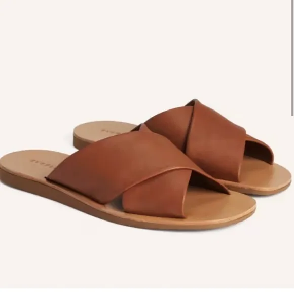Everlane Sienna Brown Leather Day Crossover Sandal in Size 9