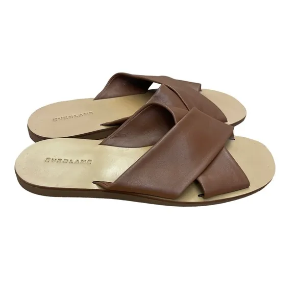 Everlane Sienna Brown Leather Day Crossover Sandal in Size 9