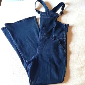 Express Jeans Overalls Size 12. Dark Wash. Flare Vintage 2015. Like New.