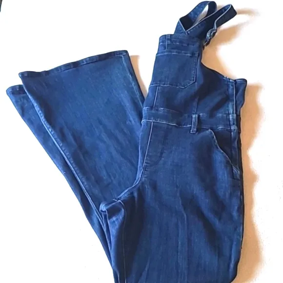 Express Jeans Overalls Size 12. Dark Wash. Flare Vintage 2015. Like New.