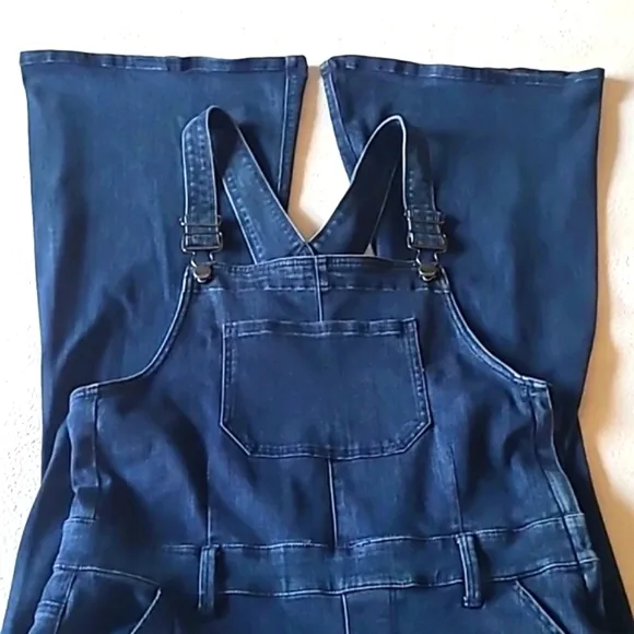 Express Jeans Overalls Size 12. Dark Wash. Flare Vintage 2015. Like New.