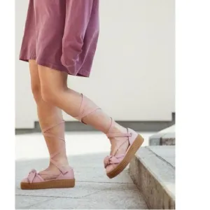Fenty PUMA by Rihanna Bow Creeper platform Sandal pink size 9
