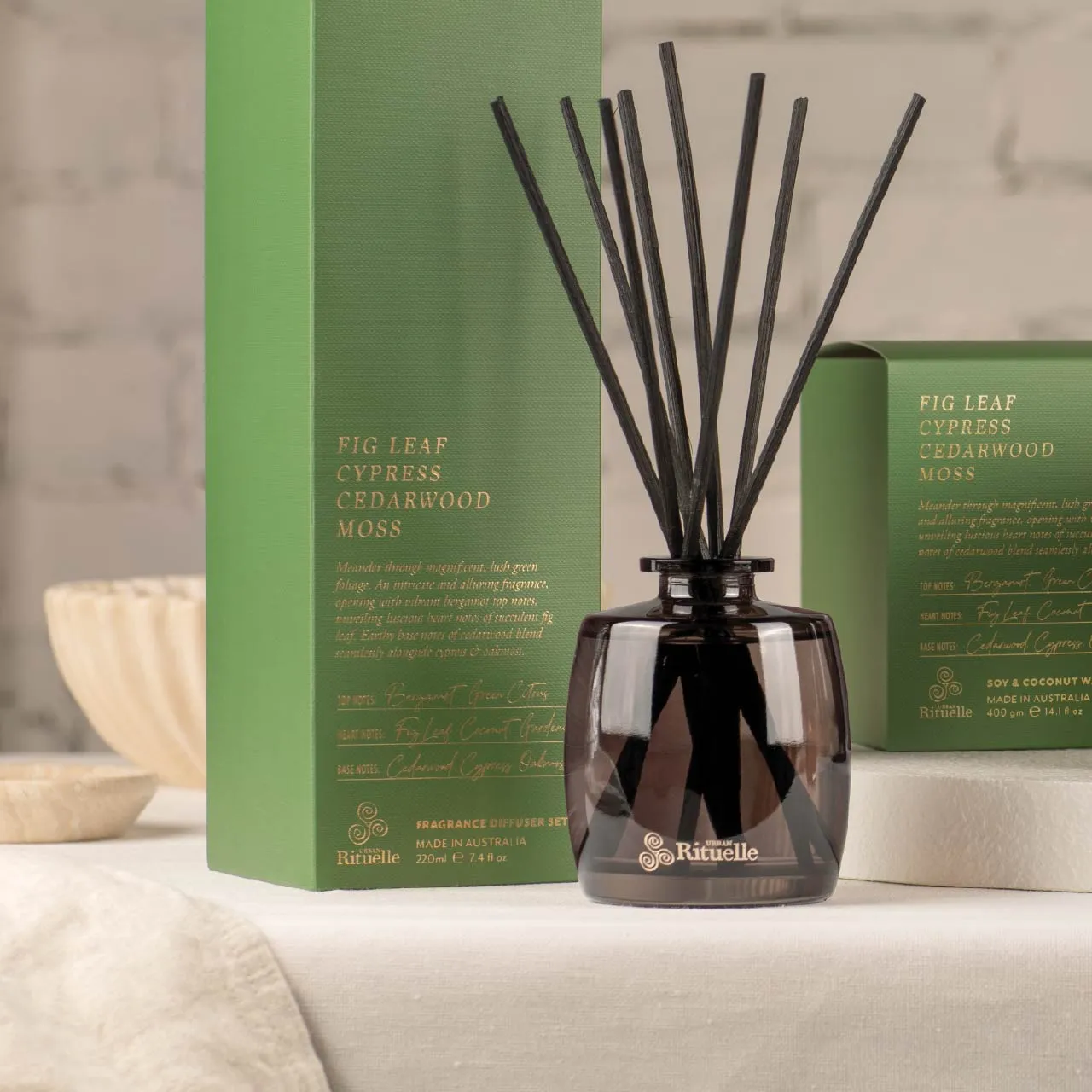 Fig Leaf, Cypress, Cedarwood, Moss Fragrance Diffuser Set | 220ml