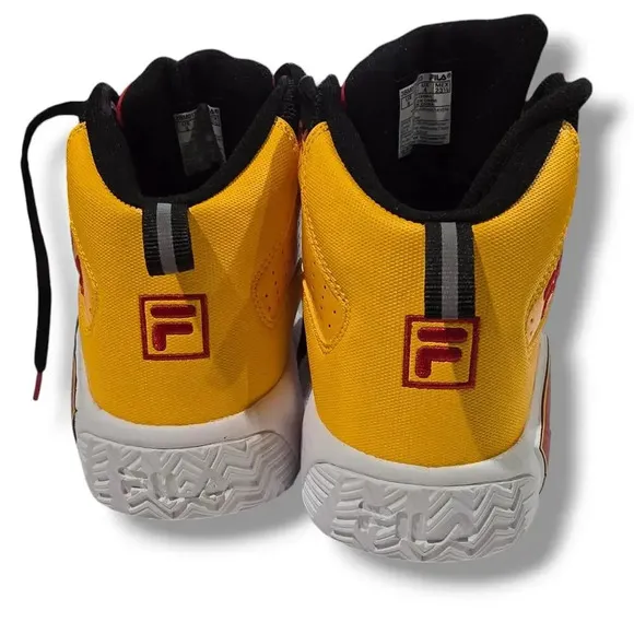 Fila youth Boy's BIG KIDS Athletic Basketball MB Shoes red white yellow - size 5