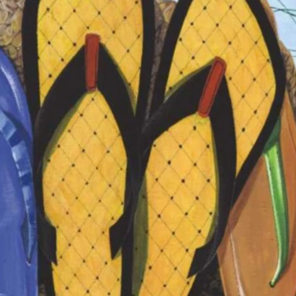 Flip Flops All Lined Up 1 Giclee Wrap Canvas Wall Art