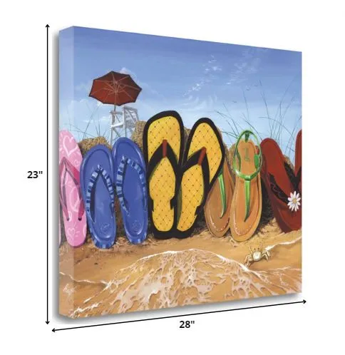 Flip Flops All Lined Up 2 Giclee Wrap Canvas Wall Art