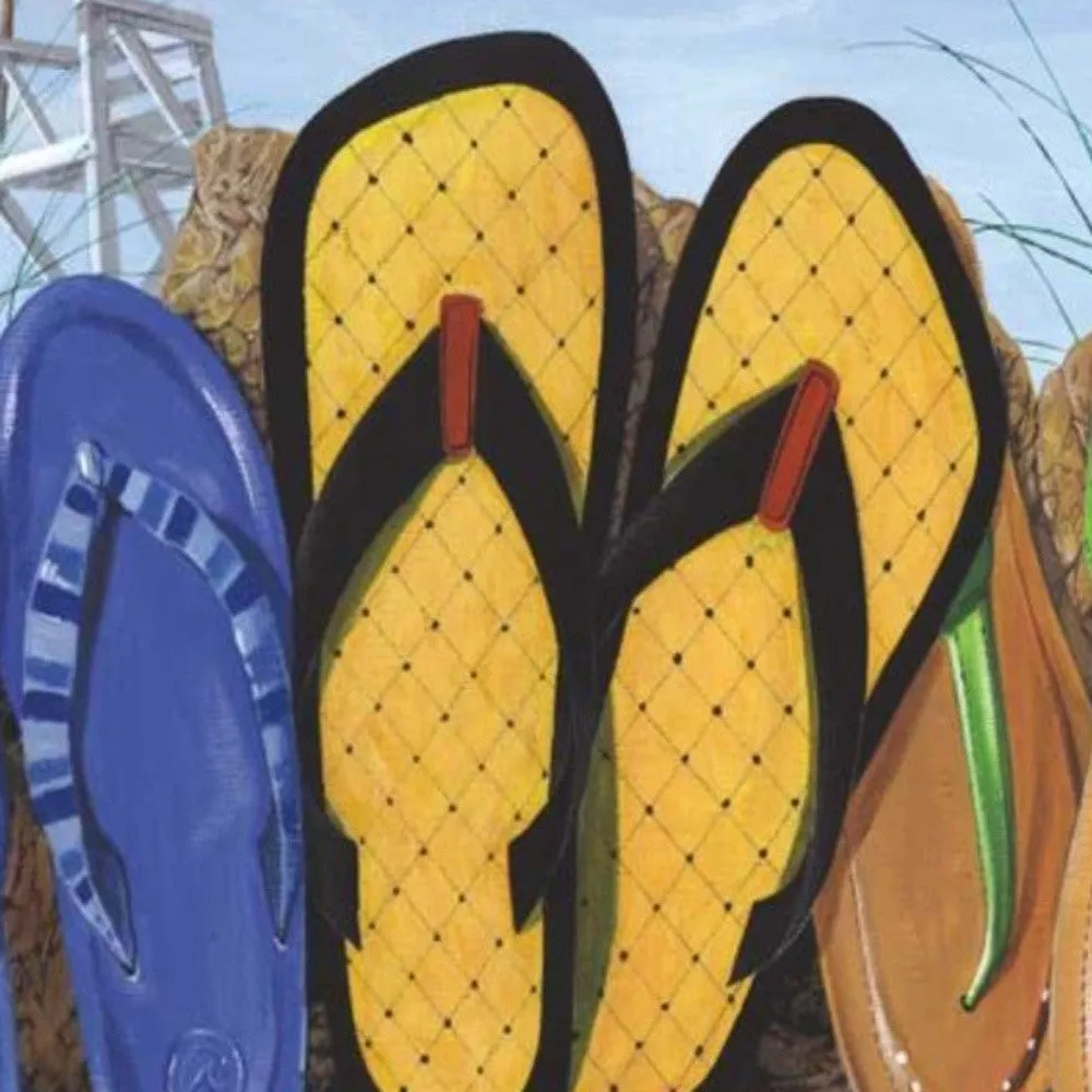 Flip Flops All Lined Up 2 Giclee Wrap Canvas Wall Art