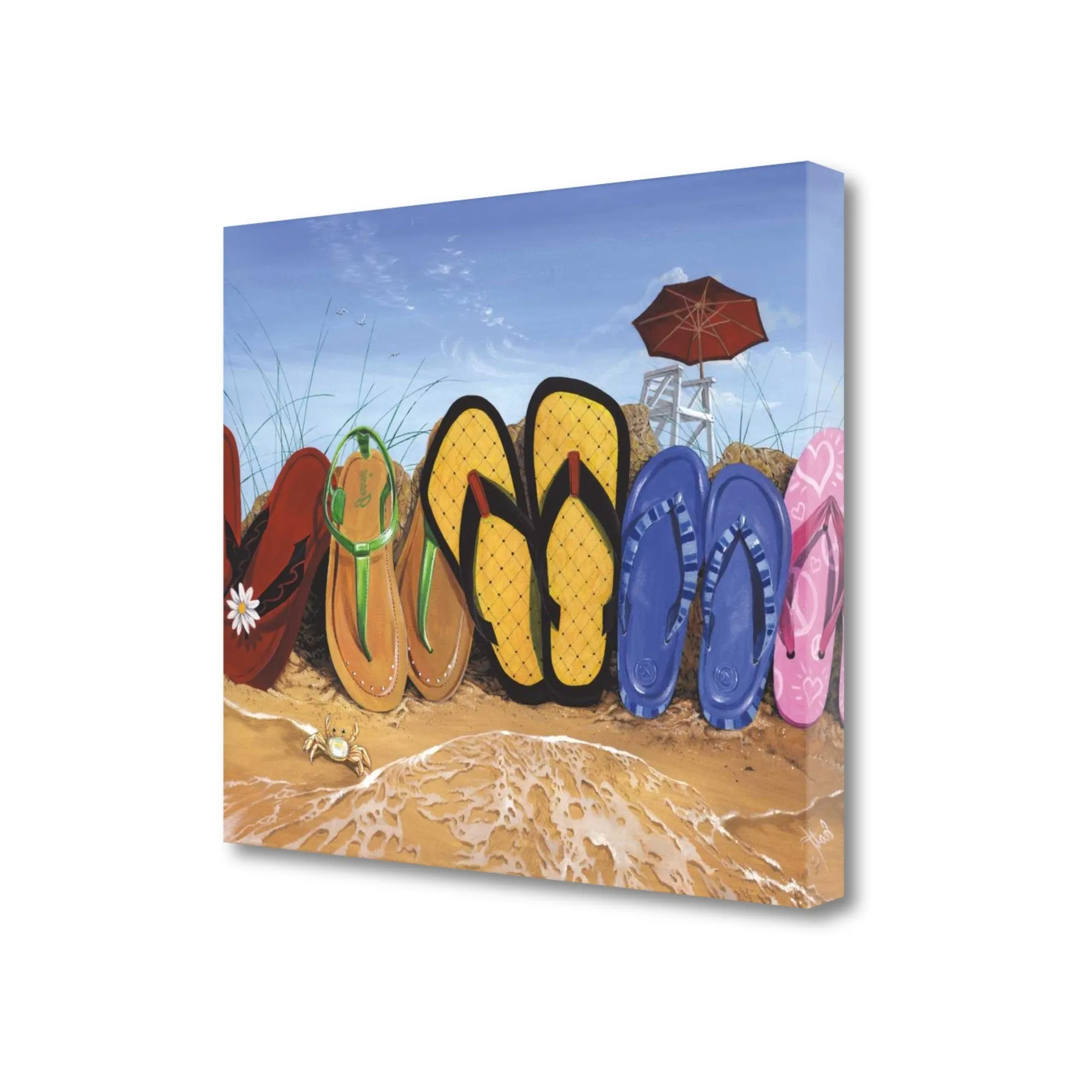 Flip Flops All Lined Up 2 Giclee Wrap Canvas Wall Art