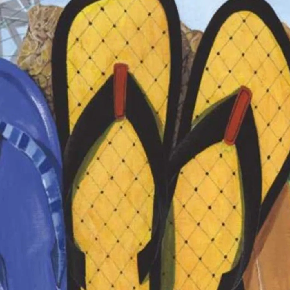 Flip Flops All Lined Up 2 Giclee Wrap Canvas Wall Art