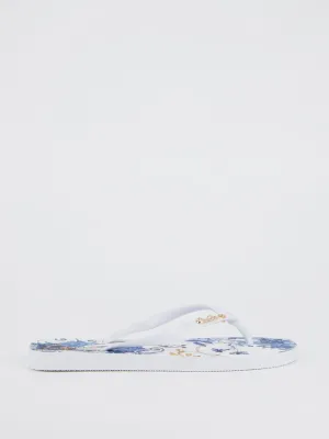 Floral Print Flip Flops