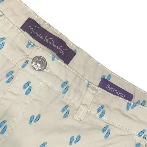 Fun Bermuda Shorts Pastel Yellow &amp; Blue Flip Flops Khakis Chinos