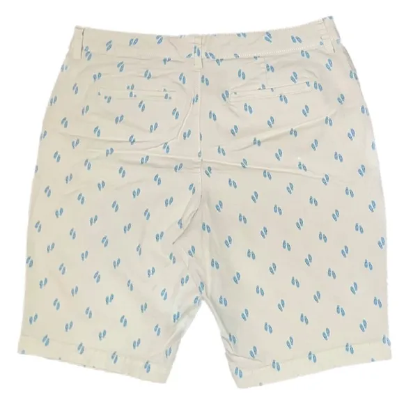 Fun Bermuda Shorts Pastel Yellow &amp; Blue Flip Flops Khakis Chinos