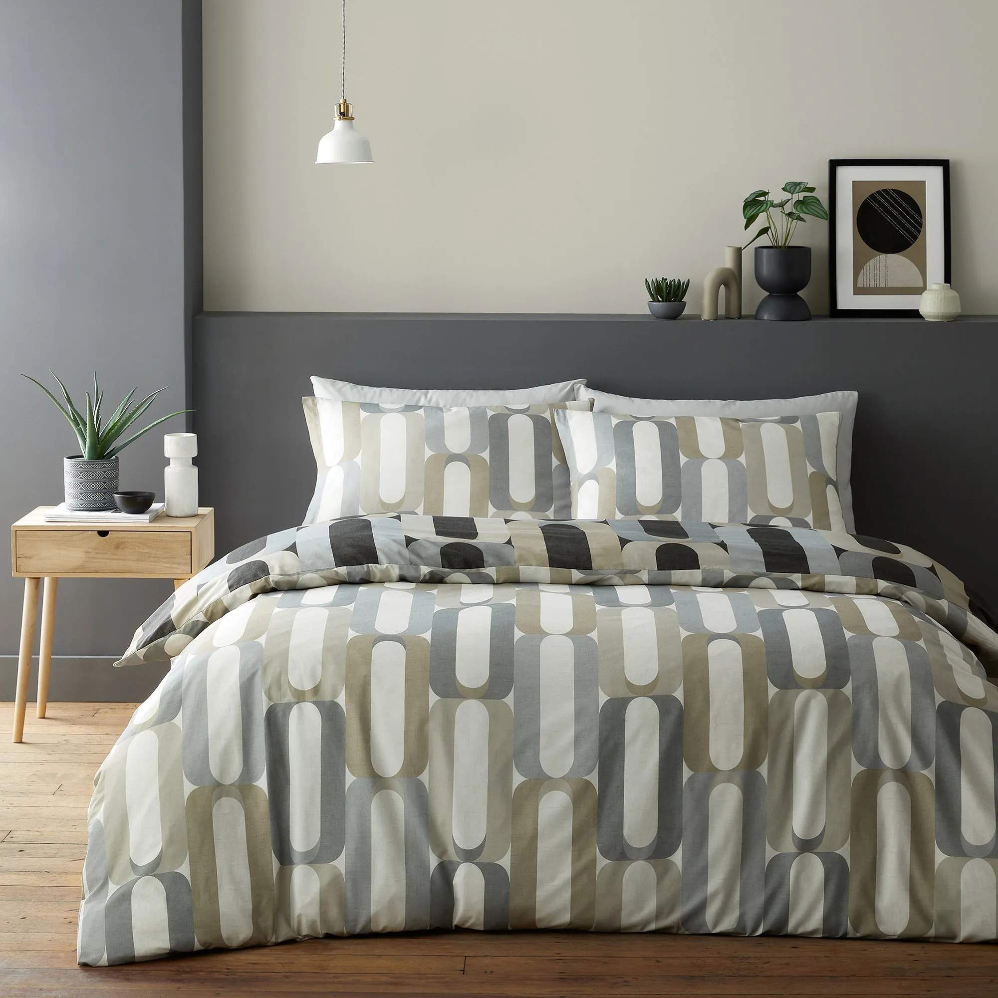Fusion Orea Duvet Cover Set - Charcoal
