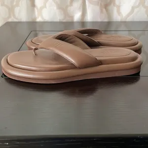 Gia Borghini Leather Thong Flip Flops