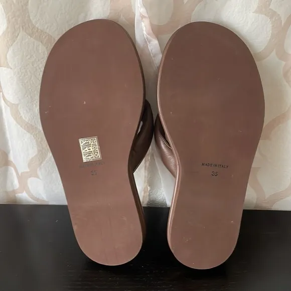 Gia Borghini Leather Thong Flip Flops