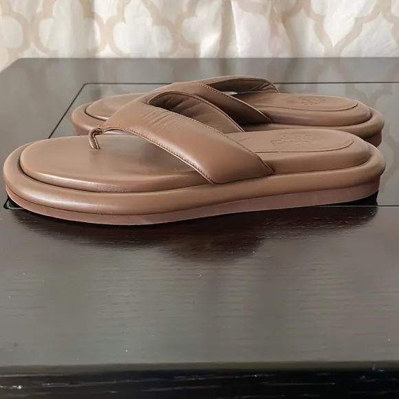 Gia Borghini Leather Thong Flip Flops