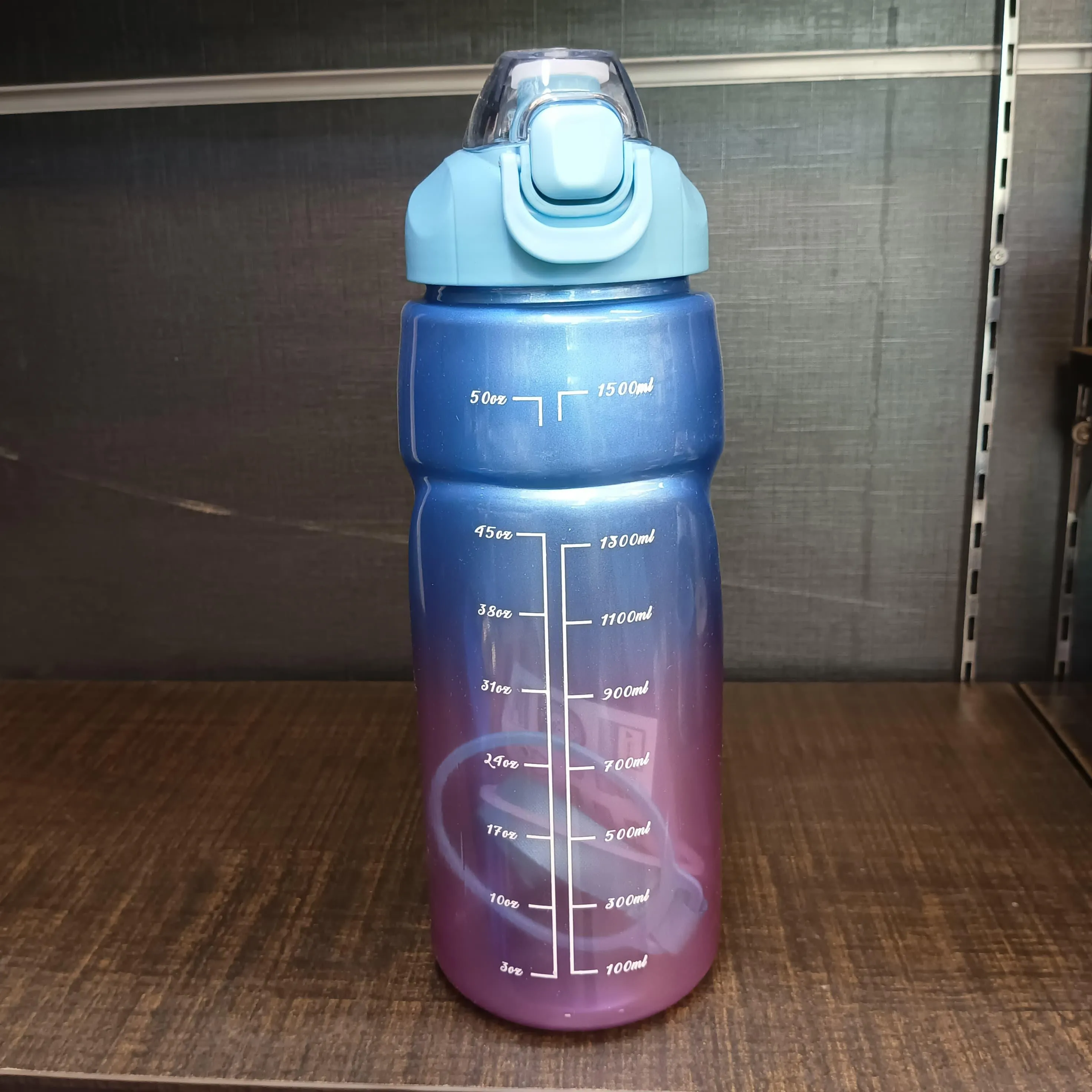 Gradient Time-Marked Tritan Water Bottle with Flip Straw Lid (1500ml)