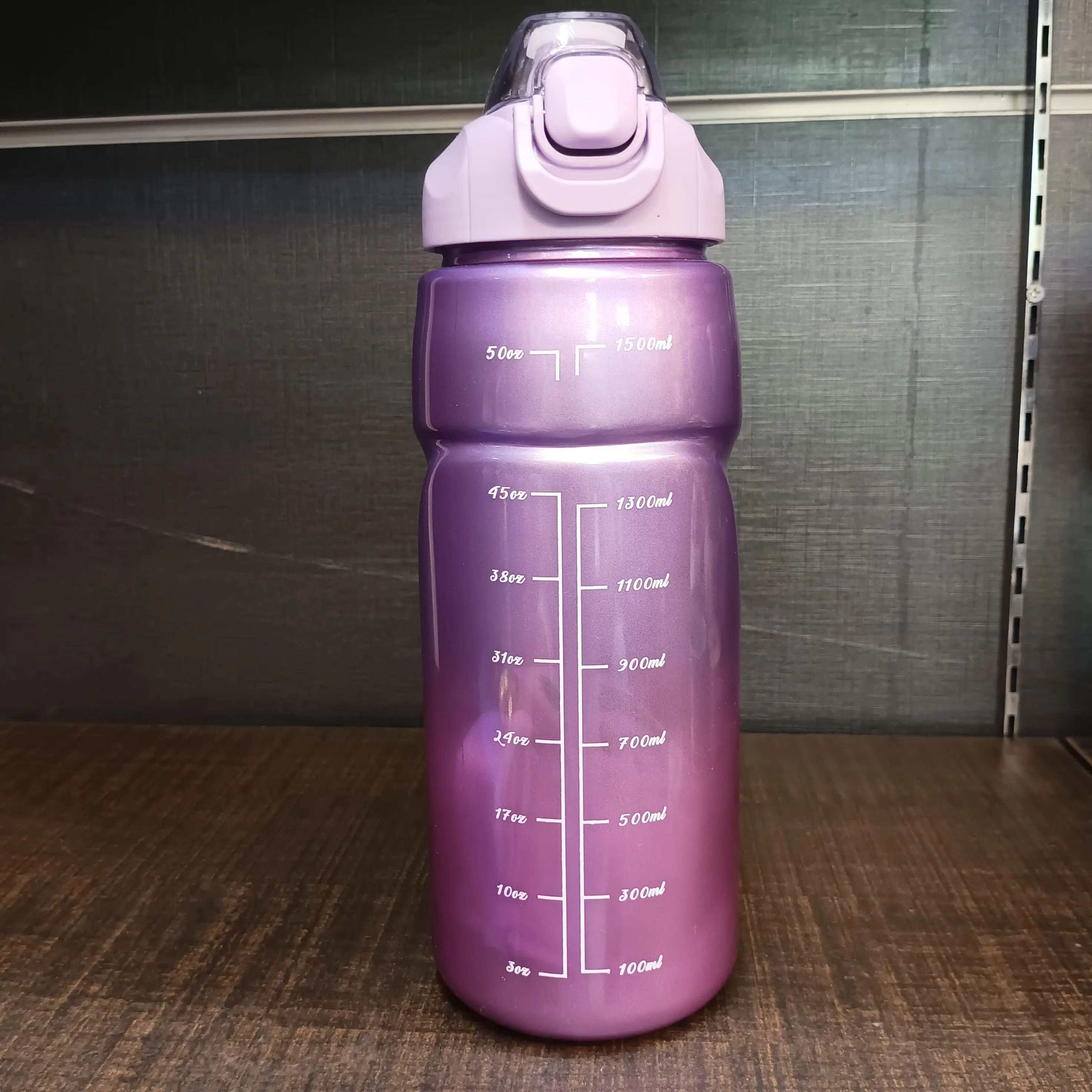 Gradient Time-Marked Tritan Water Bottle with Flip Straw Lid (1500ml)