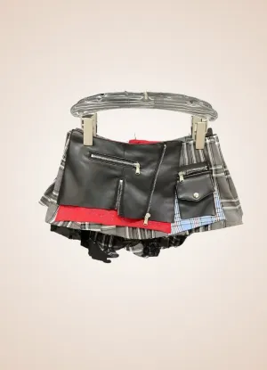 Grey Plaid Steampunk Skirt