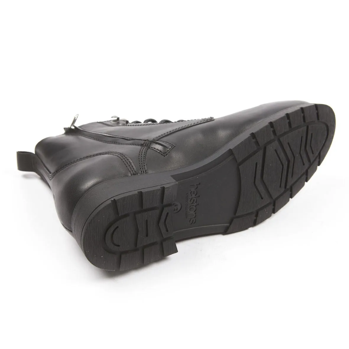 HELSTONS CITY LEATHER MOTORCYCLE BOOTS - ANILINE BLACK