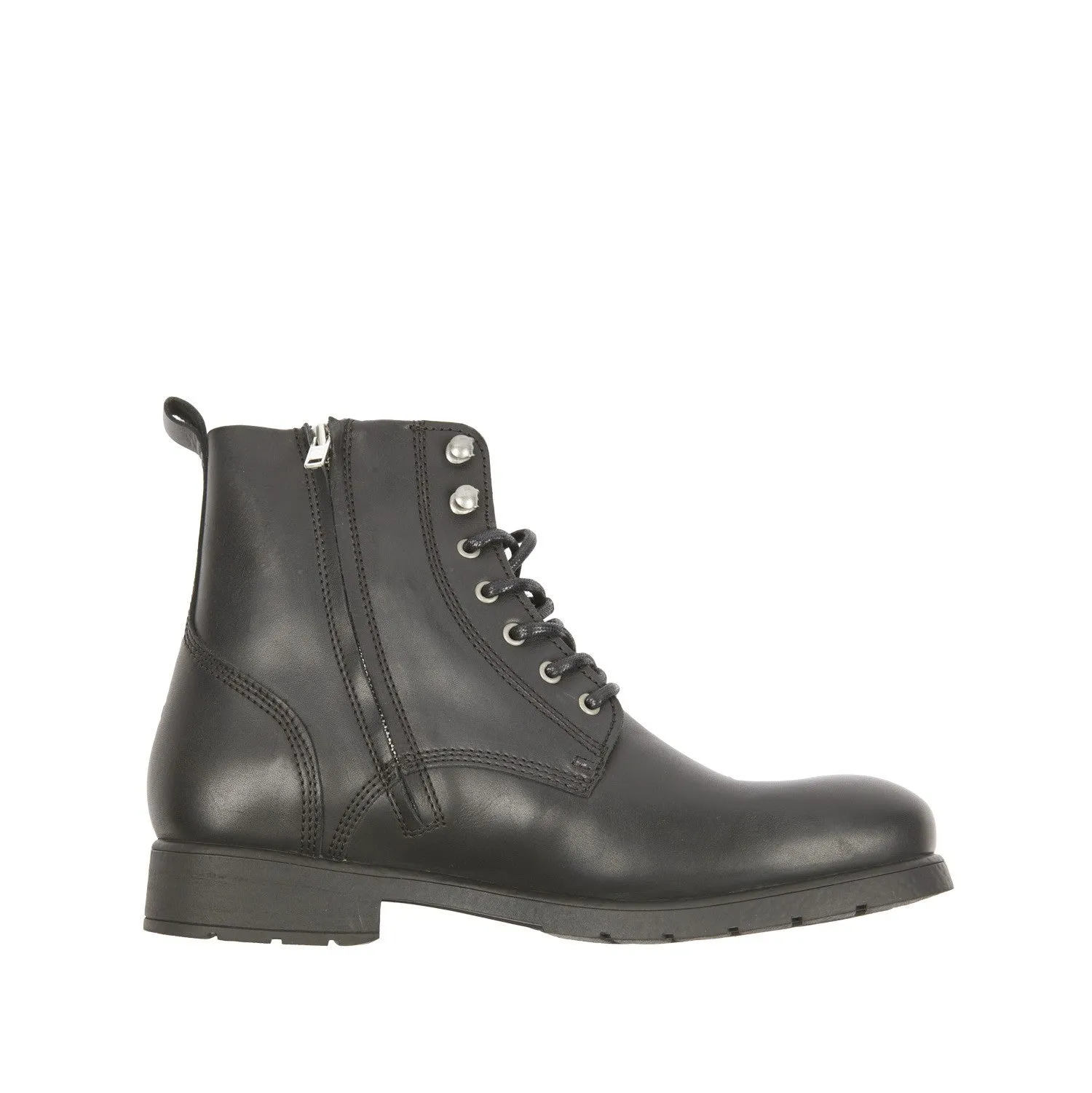 HELSTONS CITY LEATHER MOTORCYCLE BOOTS - ANILINE BLACK