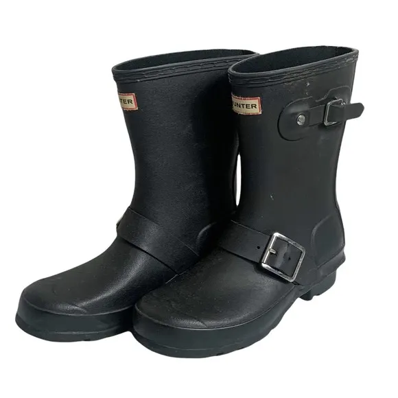 Hunter Black Biker Boots