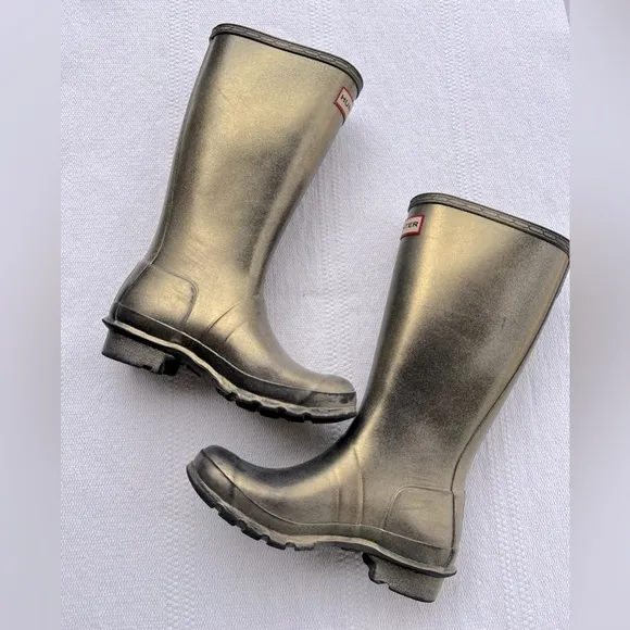 Hunter Kids Rain Boots Girl 3 Boy 2 Golden