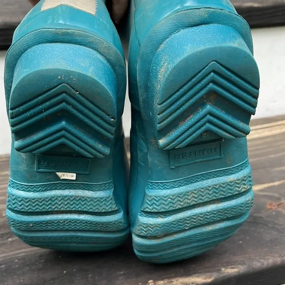 ☀️Hunter Rain Boots Turquoise Youth Size US 4M/5F UK 3 EU 35/36
