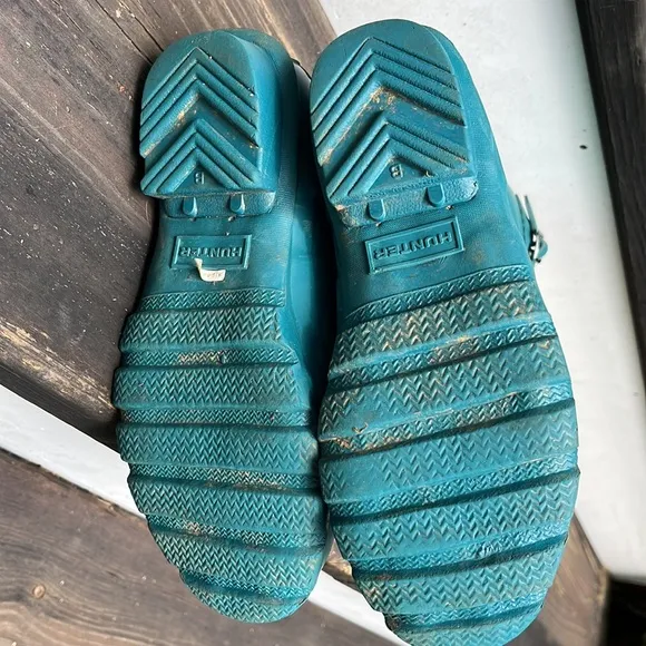 ☀️Hunter Rain Boots Turquoise Youth Size US 4M/5F UK 3 EU 35/36