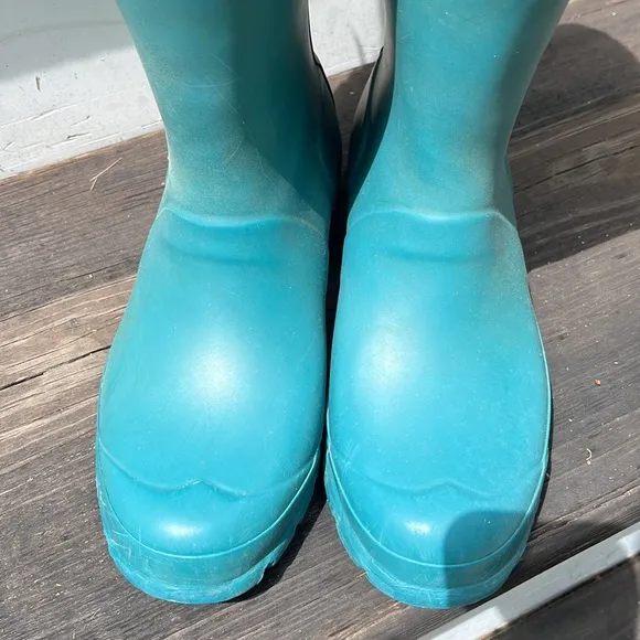 ☀️Hunter Rain Boots Turquoise Youth Size US 4M/5F UK 3 EU 35/36