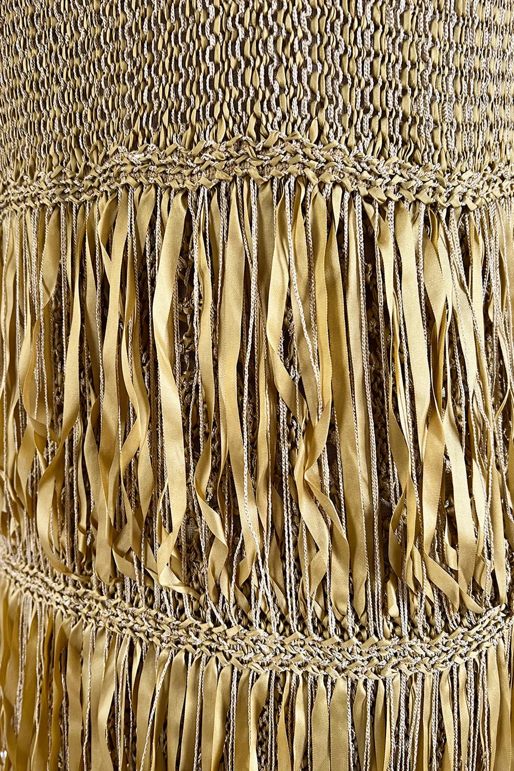 Incredible Cruise 2011 Chanel by Karl Lagerfeld Gold Ribbon & Metallic Cord Knit Dress