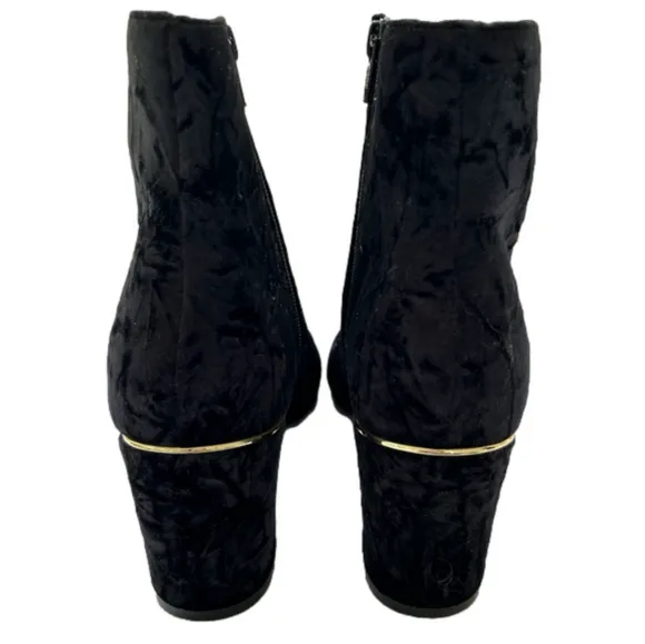 Isaac Mizrahi Live Davina Black Size 8 Faux Pearl Crushed Velvet Booties…