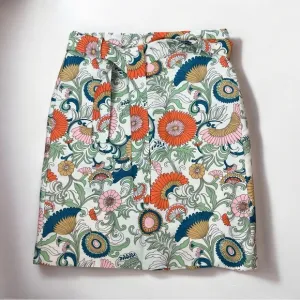 J.Crew Floral Print Pencil Skirt with Tie
