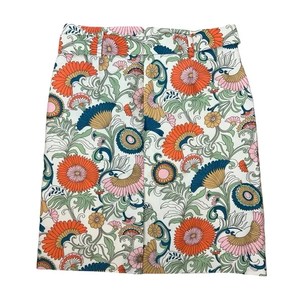 J.Crew Floral Print Pencil Skirt with Tie