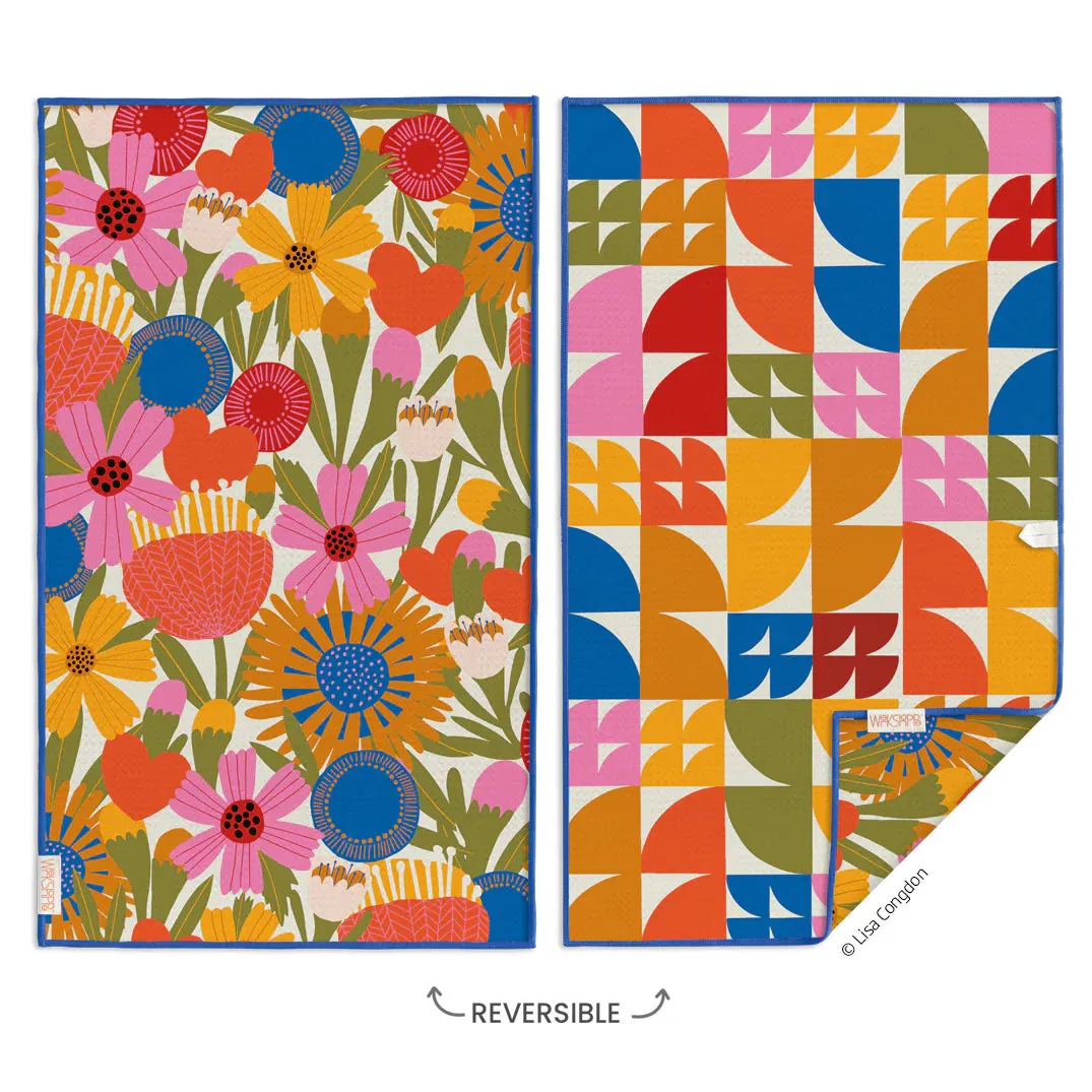 Jolies Fleurs Reversible Microfiber Kitchen Towel