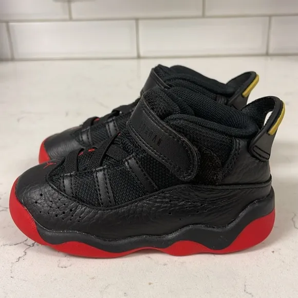 Jordan 6 Rings 333420-63 Black &amp; Red Size 8C