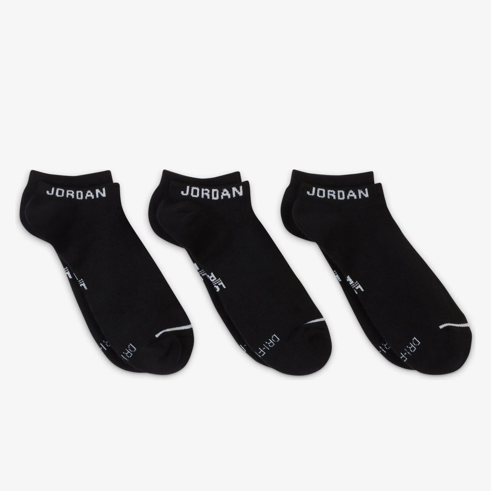 Jumpman Everyday Max No Show Socks (3 Pairs) - Black