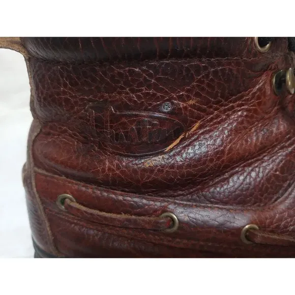 Justin Mens Moc Toe Chukka Boots 991 Leather Brown Rustic Lace Up Size 8 M